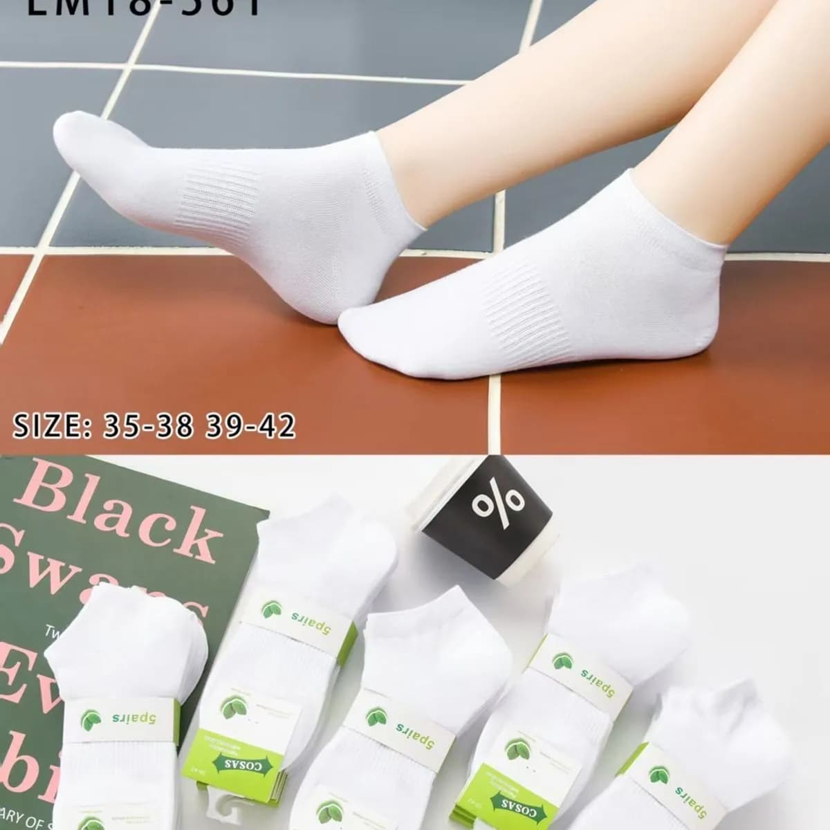 Skarpetki damskie COSMOS 600 białe rozmiar 35-42