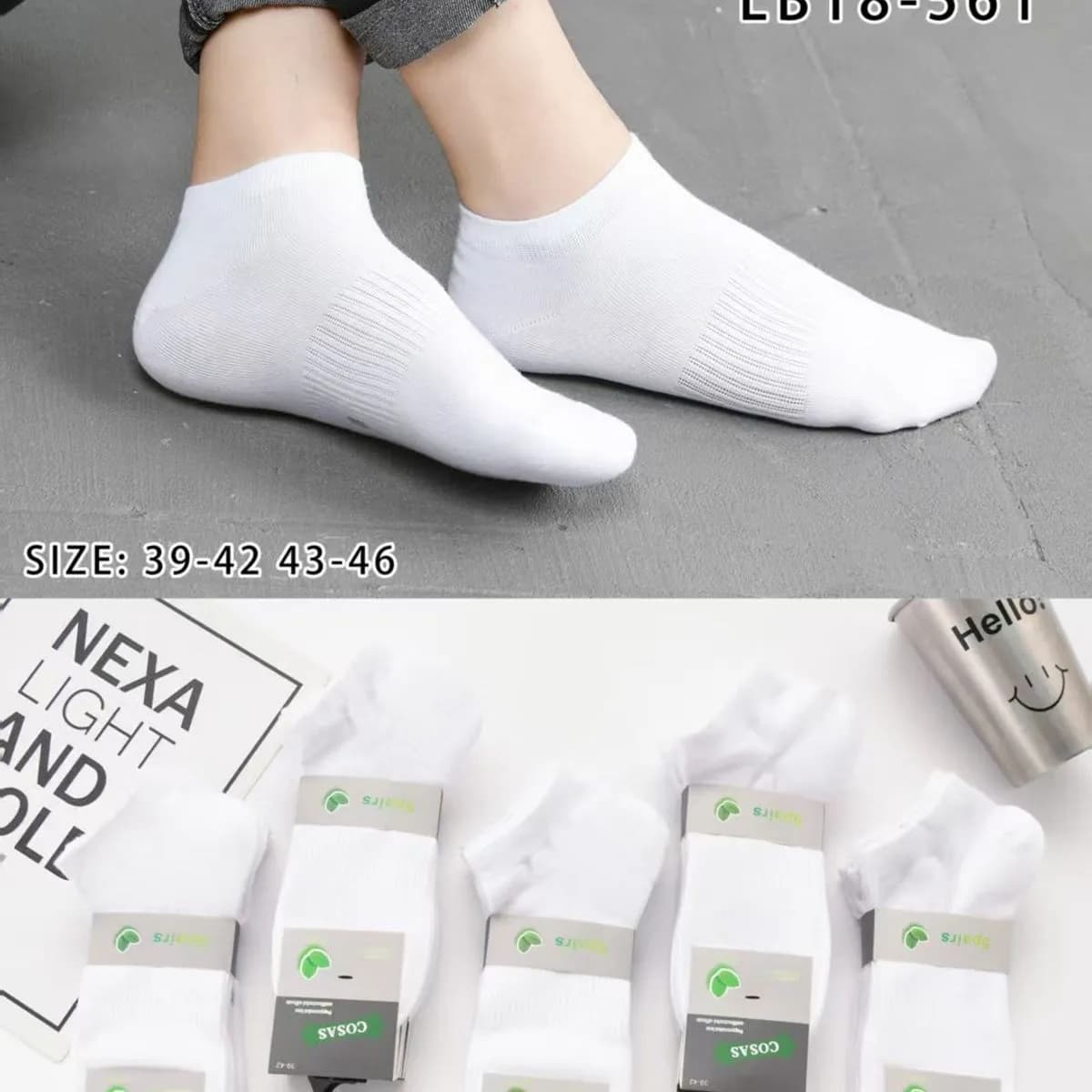 Skarpetki męskie białe rozmiar 39-46 LB18-561