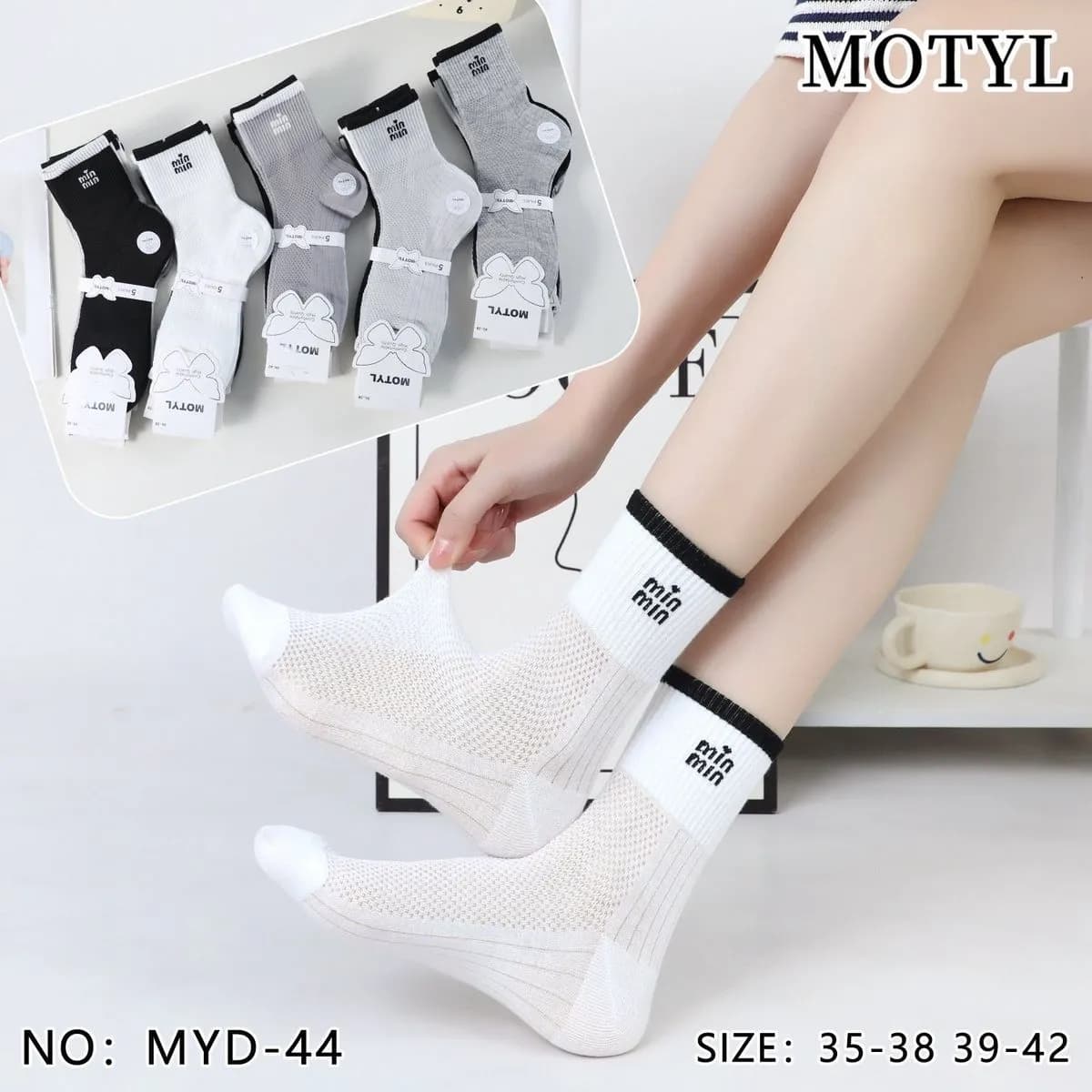 Skarpetki damskie motylkowe rozmiar 35-38-39-42 NO: MYD-44
