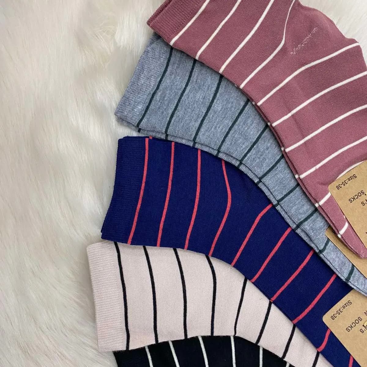 Skarpetki damskie prążkowane 4 kolory