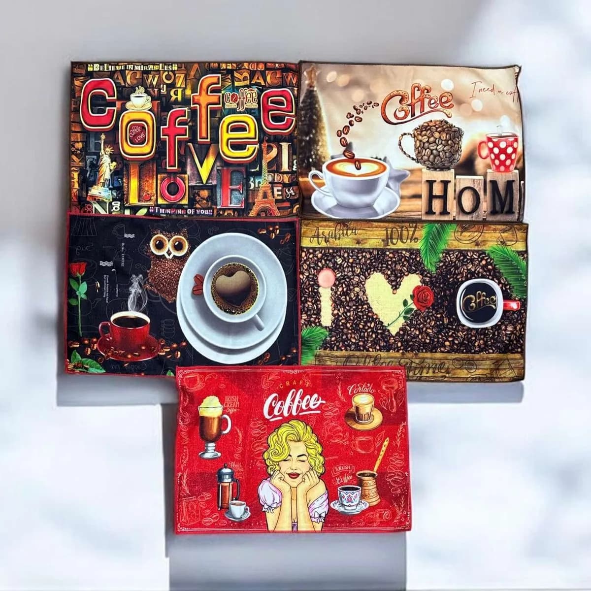 Ścierki z Mikrofibry 40x60 cm Coffee Love 5 szt