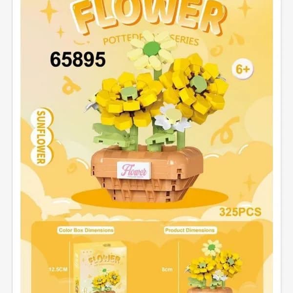 Klocki Kwiaty Flower Słonecznik w doniczce 325PCS 7 Toys