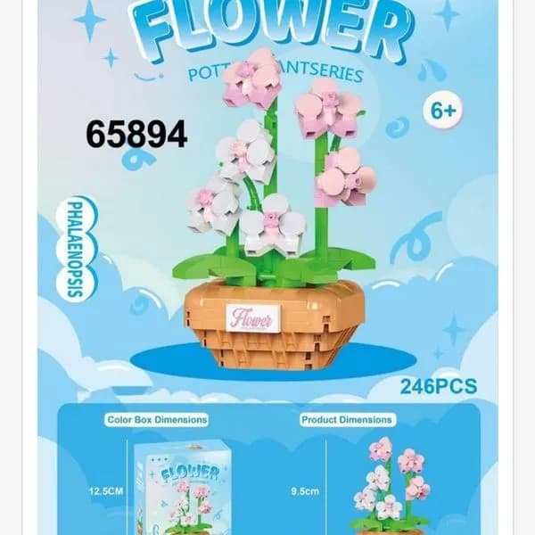 Klocki Kwiaty Flower 246PCS Storczyk Phalaenopsis 9,5cm