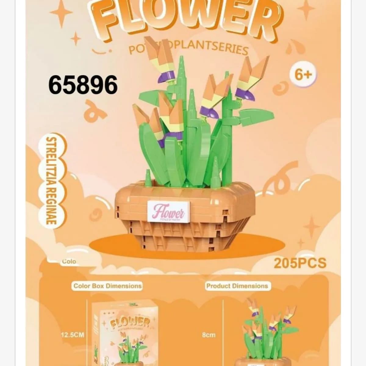Klocki Kwiaty Flower 205PCS Strelitzia Reginae w doniczce