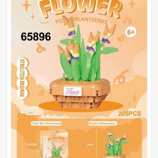 Klocki Kwiaty Flower 205PCS Strelitzia Reginae w doniczce