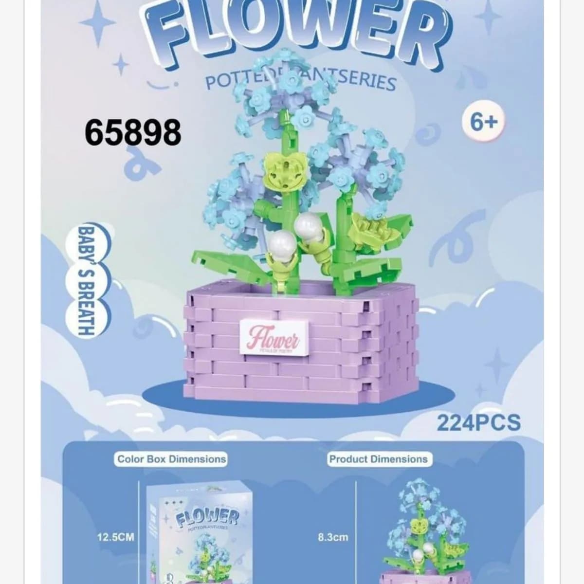 Klocki Kwiaty Flower 224PCS Gipsówka Baby's Breath w Doniczce