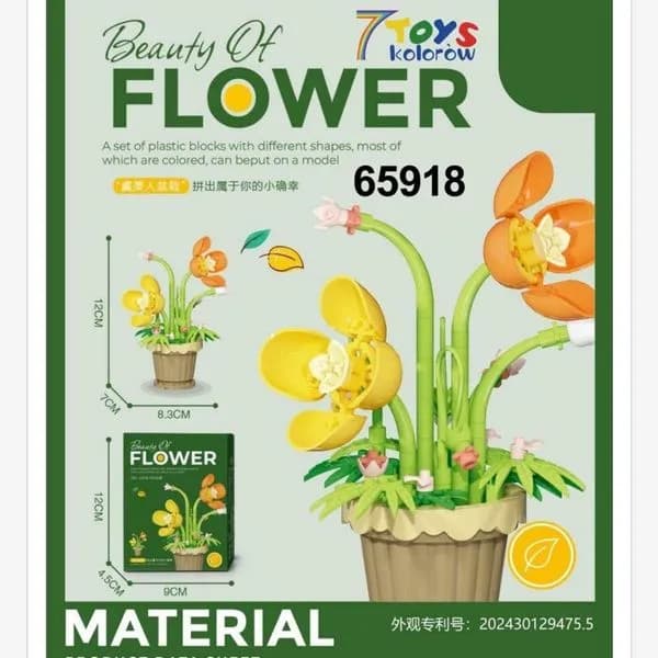 Klocki Kwiaty Flower Beauty Of Flower 12cm Zestaw w Doniczce