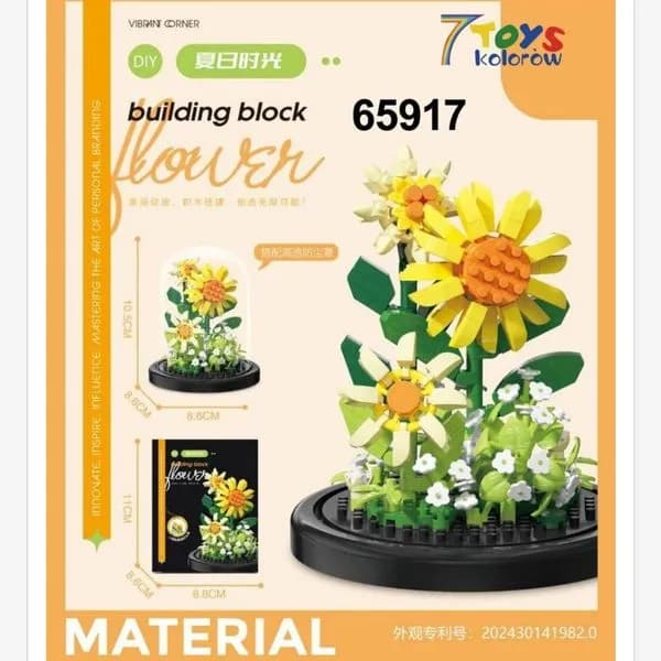 Klocki Kwiaty Building Block Flower 65917 Słoneczniki 10.5cm 12szt