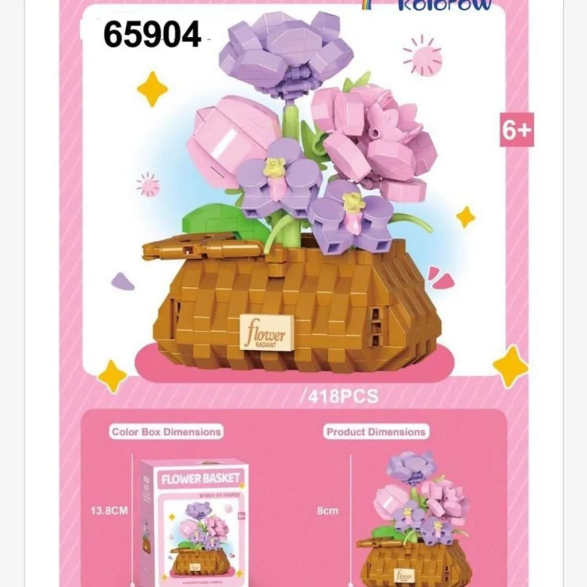Klocki Flower Basket 418PCS - Koszyk z Kwiatami 6+