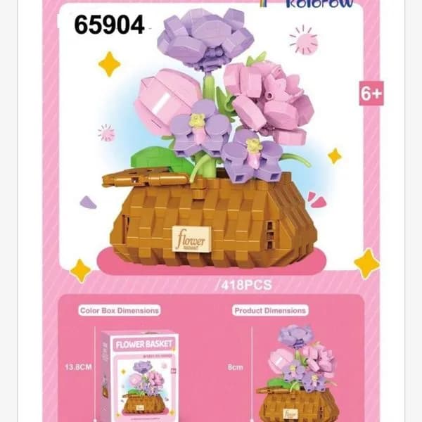 Klocki Flower Basket 418PCS - Koszyk z Kwiatami 6+
