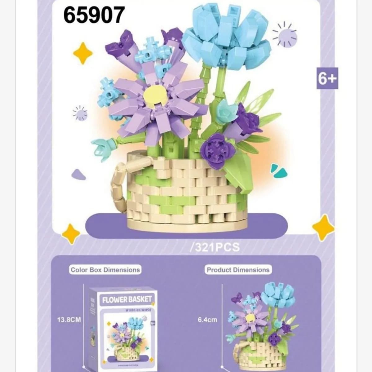 Klocki Kwiaty Flower Basket 321PCS - Kosz z Kwiatami 6+
