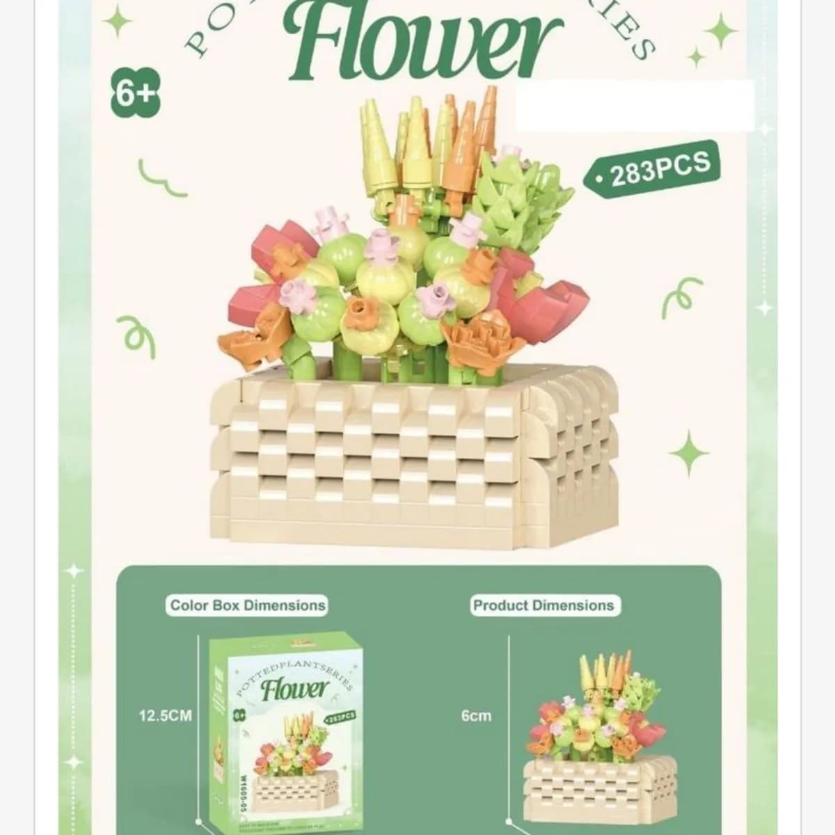 Klocki Kwiaty 283PCS Roślina w Doniczce Potted Plant Series