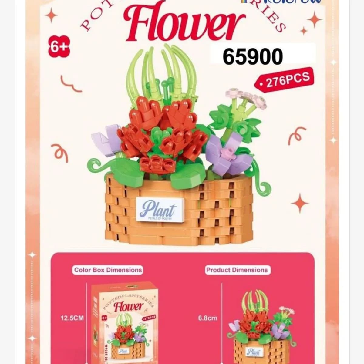 Klocki Kwiaty 276PCS - Kwiat w Koszyku Potted Plant Series 6+