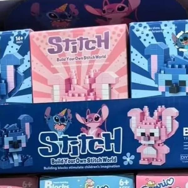 Klocki Stitch DIY Micro Bricks 12 szt. - Niebieska i Różowa