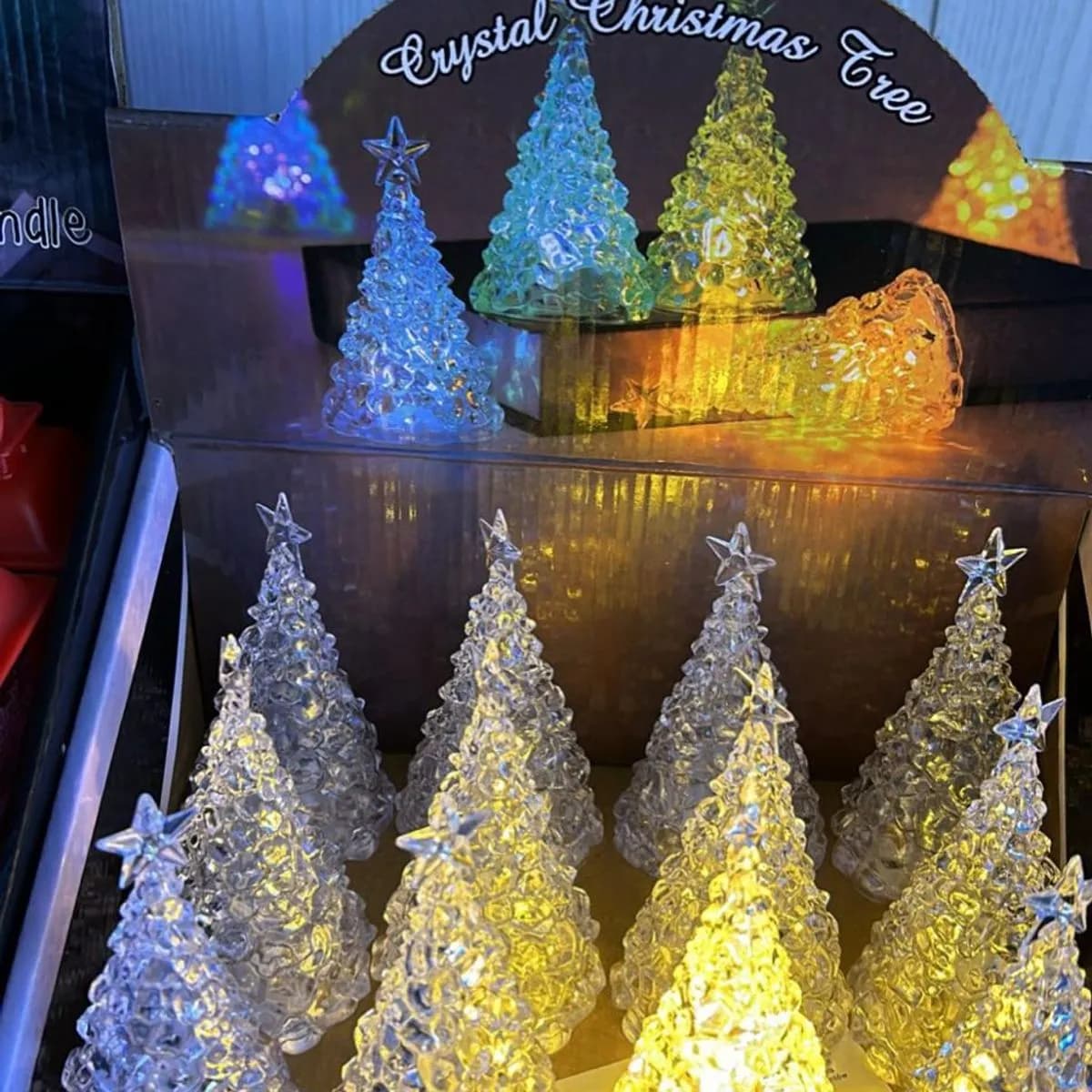 Lampka LED Kryształowa Choinka Świąteczna