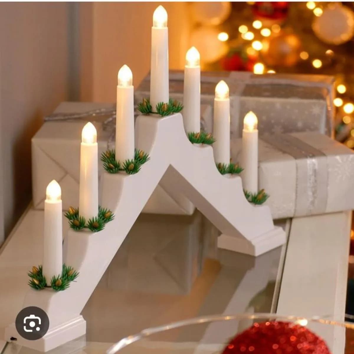 Lampka LED Świeca 7szt biały stojak