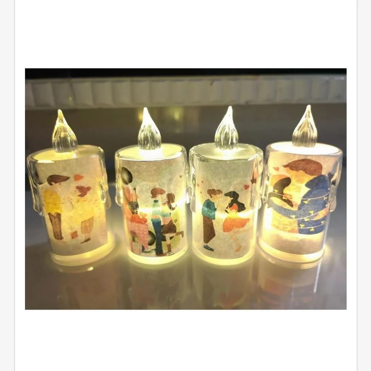 Świece LED dekoracyjne 4x8cm z motywem par