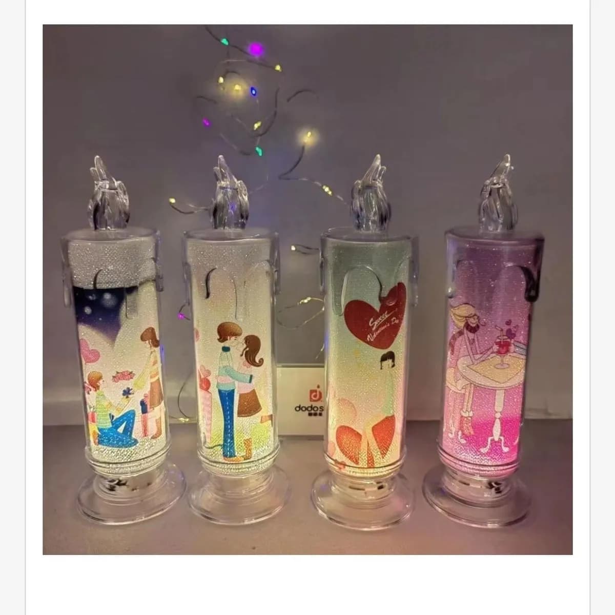 Świeca LED dekoracyjna 17.5cm z motywem walentynkowym