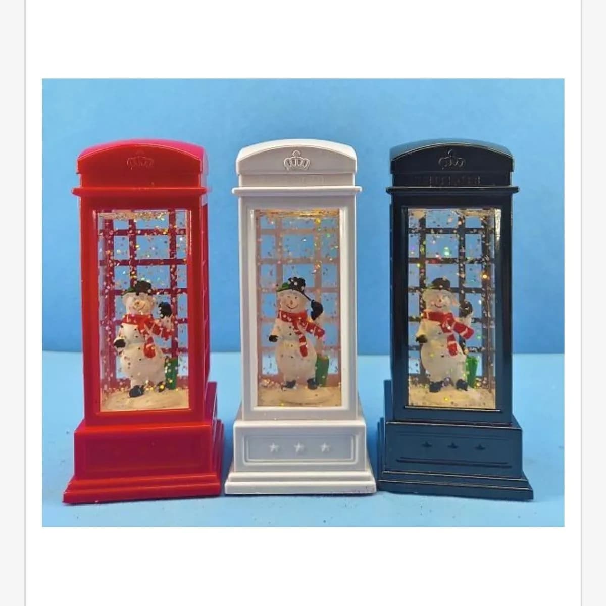 Lampki świąteczne śniegowe w kształcie budki - 3 kolory