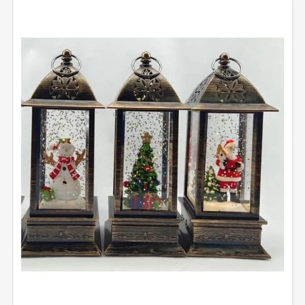 Lampki Świąteczne LED Śnieg - Bałwan, Drzewko, Santa - 3 szt