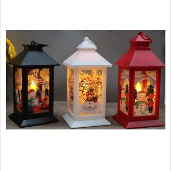 Lampki Świąteczne LED 8x17.3cm Czarny/Biały/Czerwony