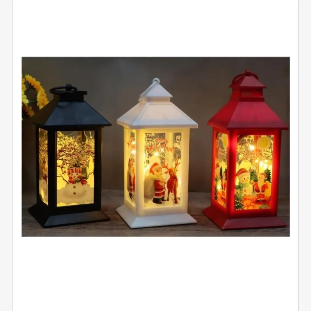 Lampki Świąteczne LED 8.2x17.3cm Czarny/Biały/Czerwony