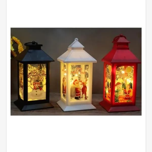 Lampki Świąteczne LED 8.2x17.3cm Czarny/Biały/Czerwony