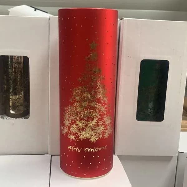 Lampka LED Świąteczna 20cm Czerwona z Drzewkiem