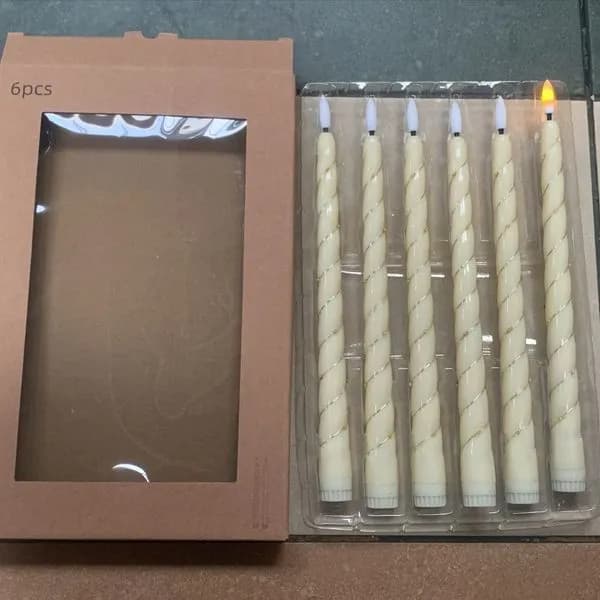 LED Świeczki stożkowe białe 6 szt LED 81025-499