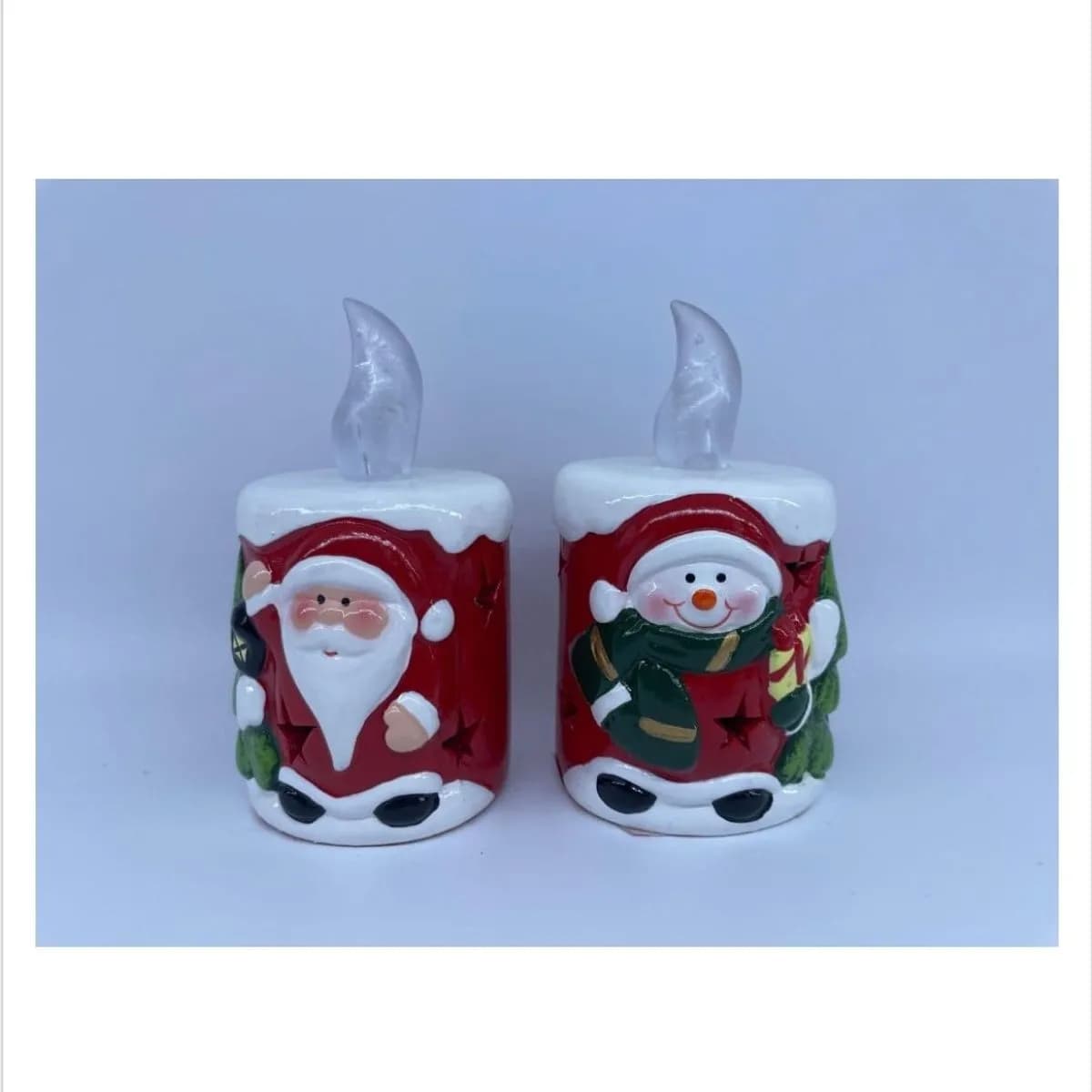 Świece LED świąteczne 6.2x10.5cm Santa Śniegurt