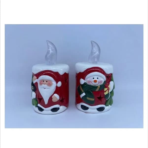 Świece LED świąteczne 6.2x10.5cm Santa Śniegurt