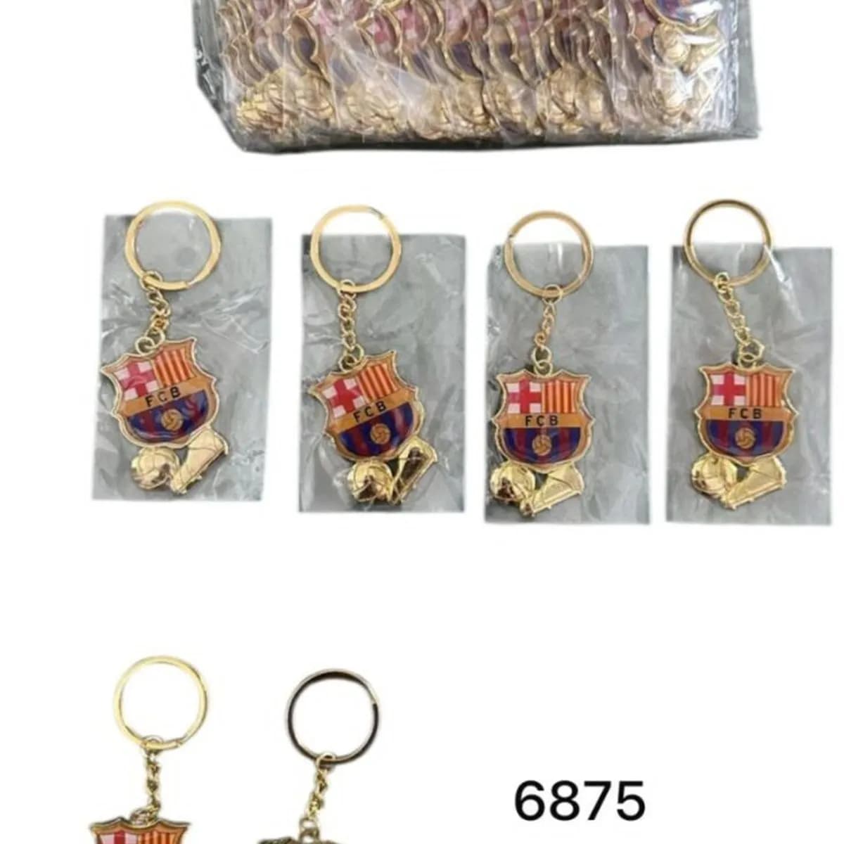 Brelok do Kluczy FC Barcelona Złoty z Niebiesko-Czerwonym Herbem