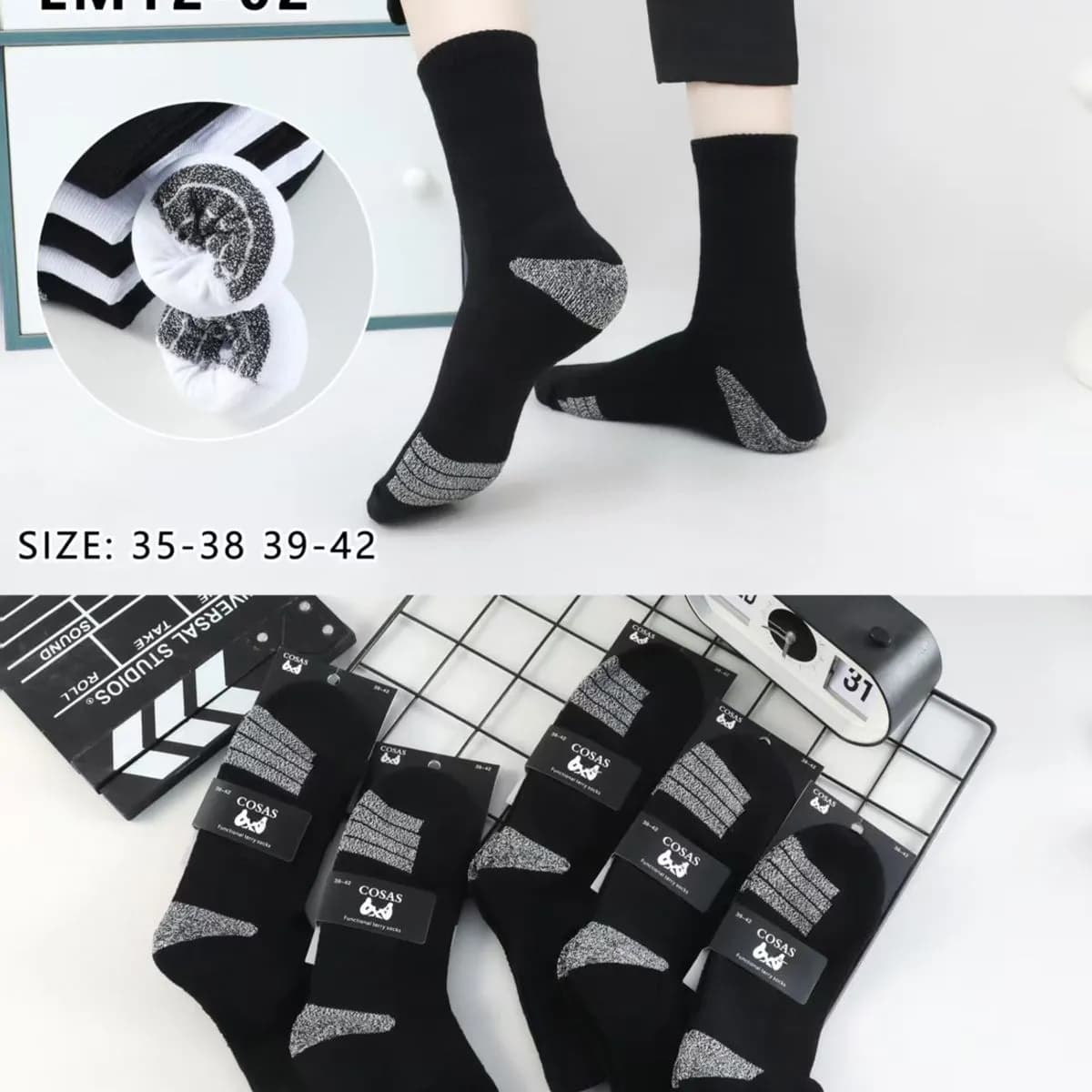 Skarpetki damskie czarne LM12-02 rozmiar 35-38/39-42