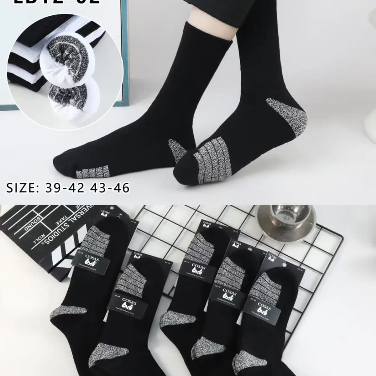 Skarpetki męskie Cosasass LB12-02 rozmiar 39-46 czarne