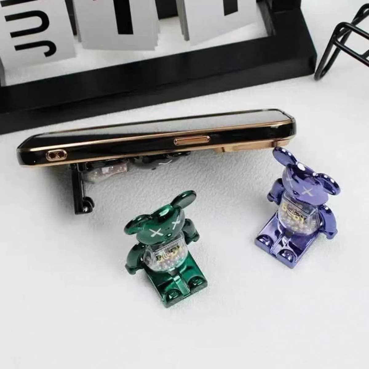 Uchwyt na Telefone Miś - składana podstawka metallic, 50 szt.