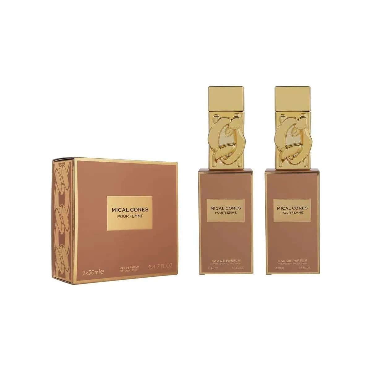 Zestaw Perfum Mical Cores Pour Femme 2x50ml Złoty Łańcuch