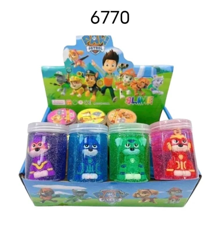 Slime Psi Patrol brokatowy z figurkami, mix kolorów, 24 szt.