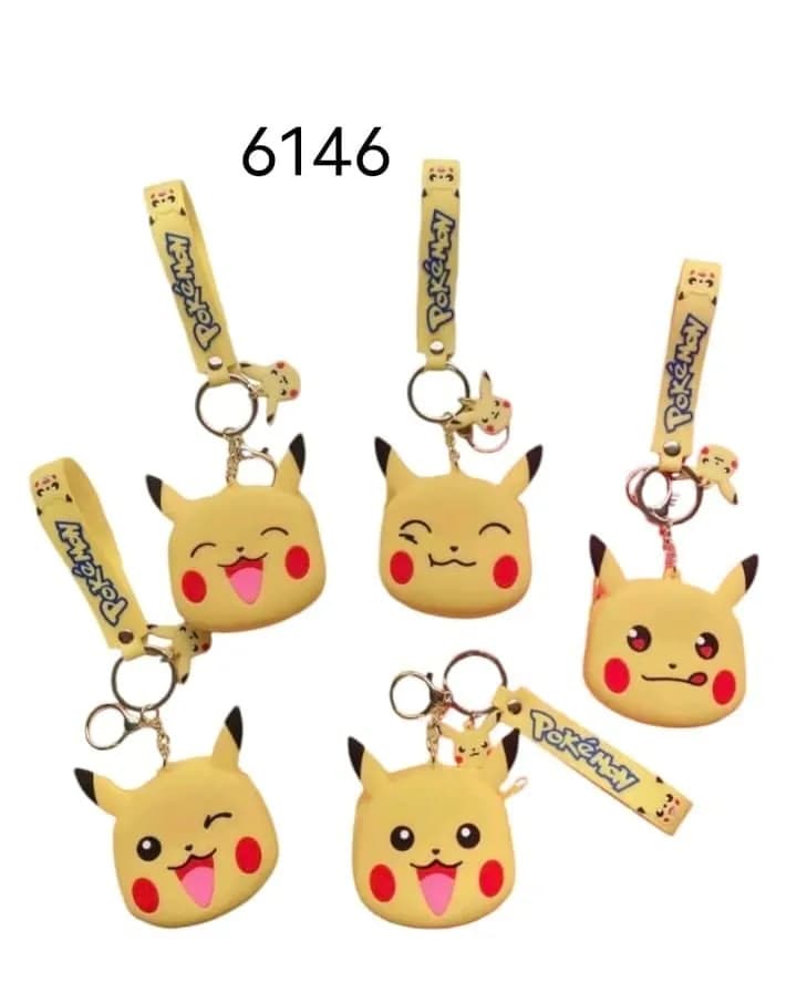 Brelok do Kluczy Pokemon Pikachu Gumowy z Paskiem - Mix Wzorów