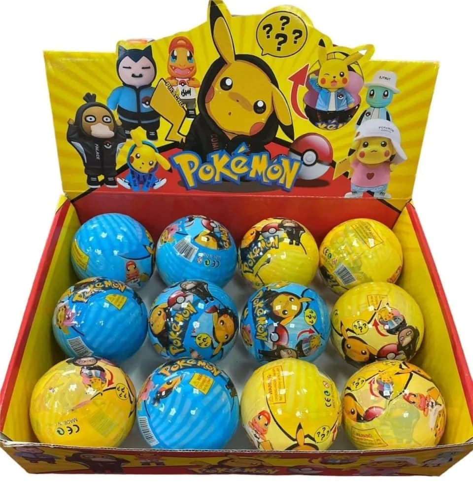 Kule z figurkami Pokemon, mix wzorów, niespodzianka, display 24 szt.