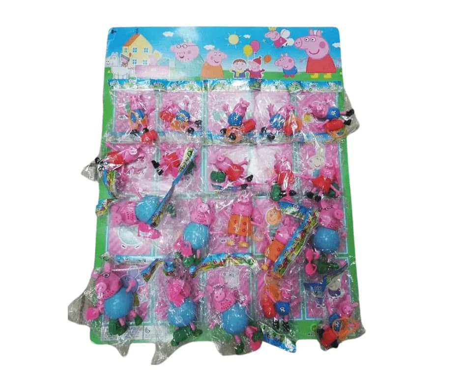 Figurki Peppa Pig zestaw 20 sztuk na blistrze - mini zabawki