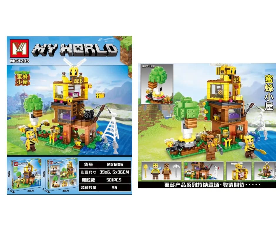 Klocki My World MG1205 Pszczeli Domek 501 el. zestaw z figurkami