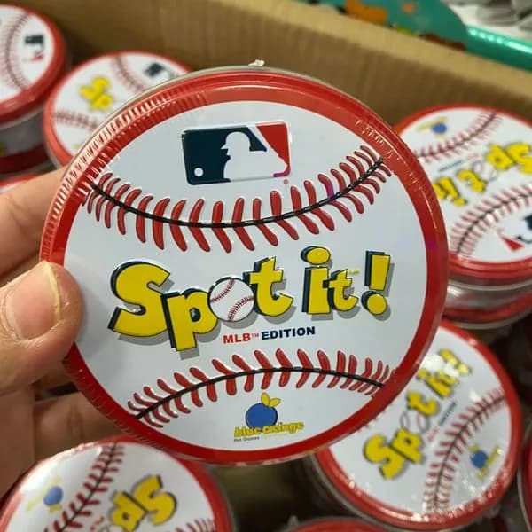 Gra karciana Spot It! MLB Edition dla dzieci, metalowa puszka