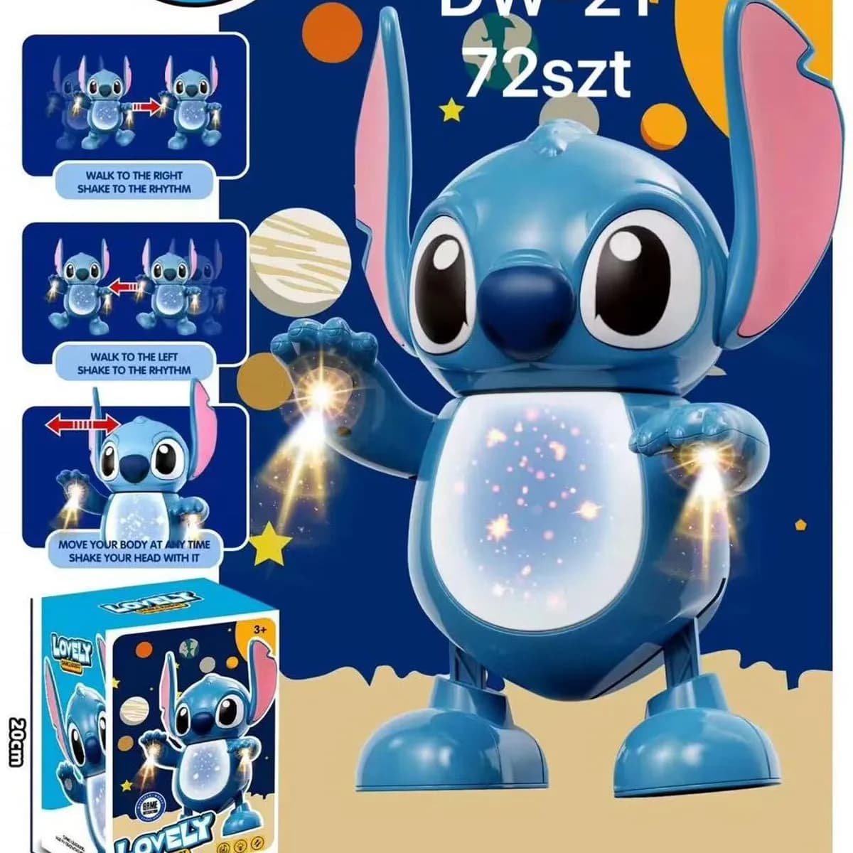 Robot tańczący Lovely Dance Stitch DW-21 20cm interaktywny LED