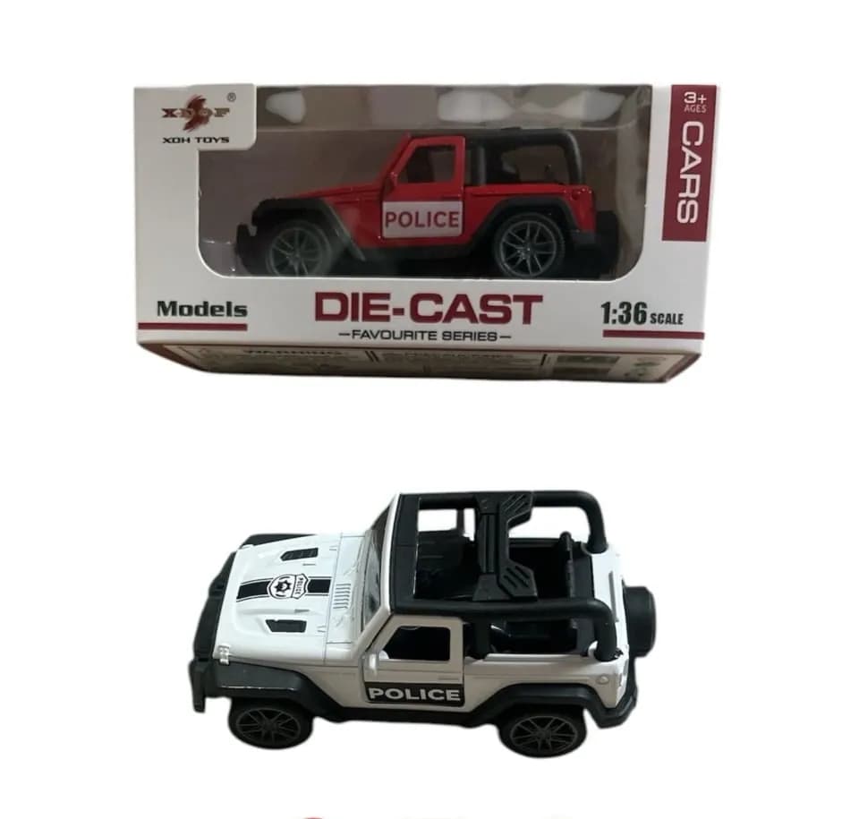 Model samochodu terenowego Police Die-Cast 1:36 XDH TOYS metalowy mix