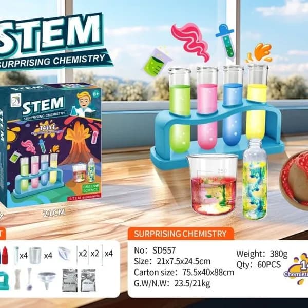 Zestaw naukowy Surprising Chemistry 14w1 SCIENCRSE, 21x7.5x24.5cm