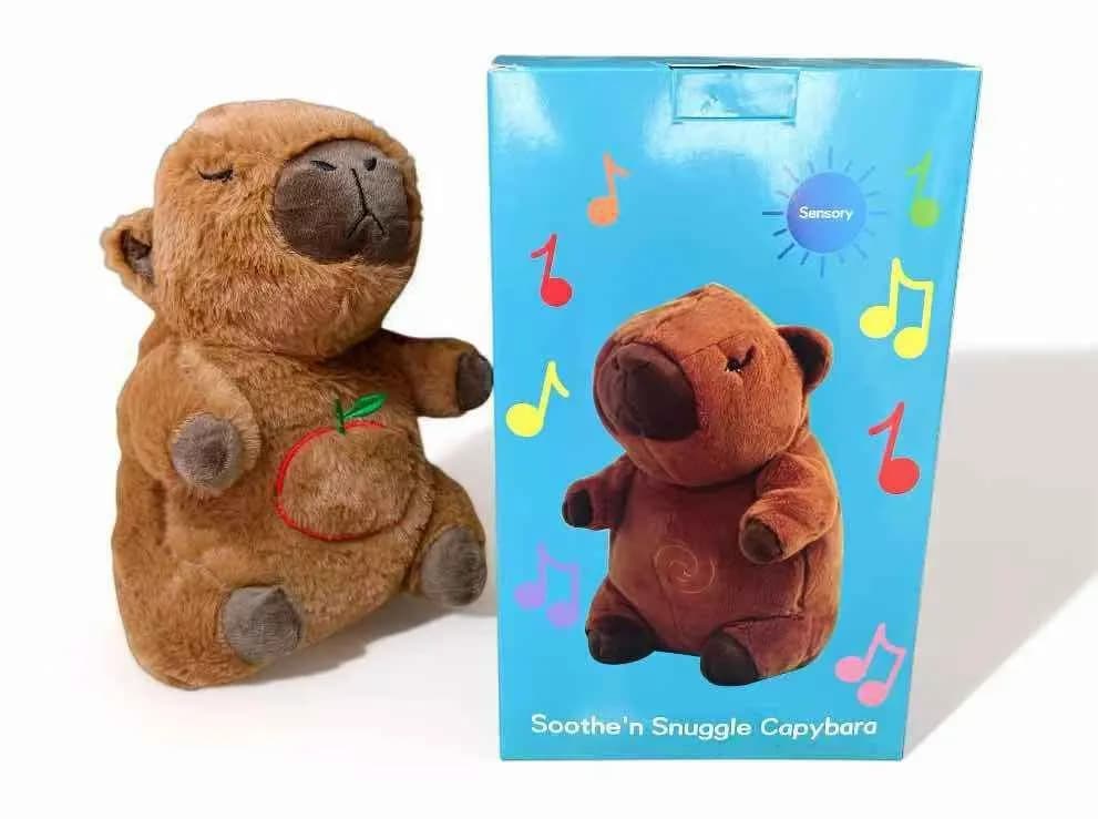 Pluszowa Kapibara Oddechowa Sensoryczna z Jabłkiem PK12375 Muzyczna