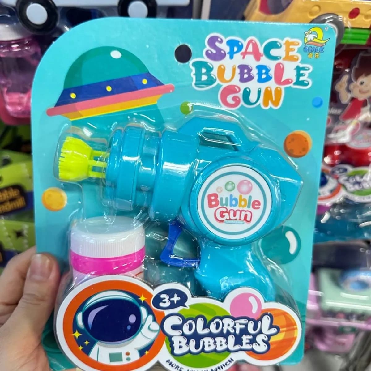 Pistolet na bańki Space Bubble Gun z płynem, czerwony, SEALE