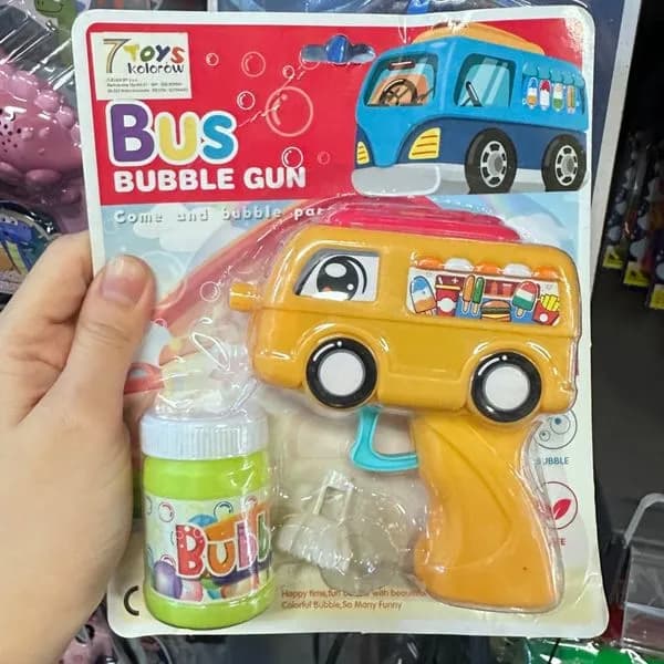 Pistolet na bańki Bus Bubble Gun PK12494, żółty autobus z lodami