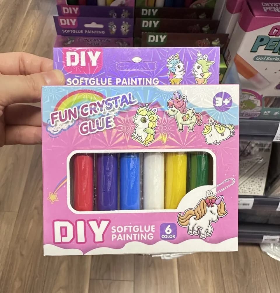 Zestaw DIY Fun Crystal Glue Painting 6 kolorów - Jednorożce