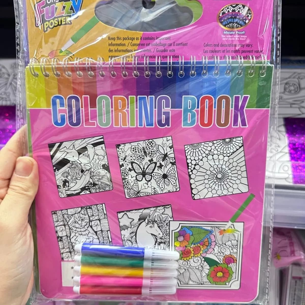 Zestaw Kreatywny Coloring Book Fuzzy Poster z flamastrami